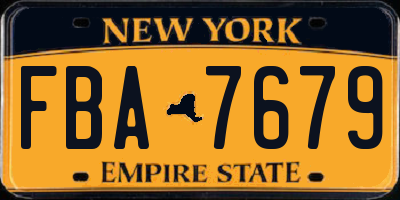 NY license plate FBA7679
