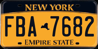 NY license plate FBA7682