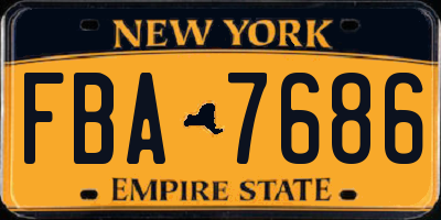 NY license plate FBA7686