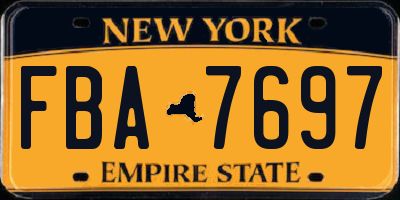 NY license plate FBA7697