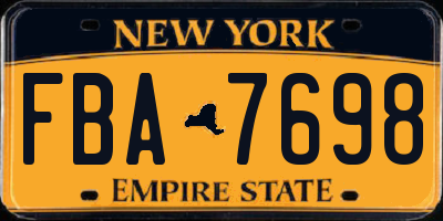 NY license plate FBA7698