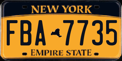 NY license plate FBA7735
