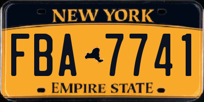 NY license plate FBA7741