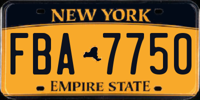 NY license plate FBA7750