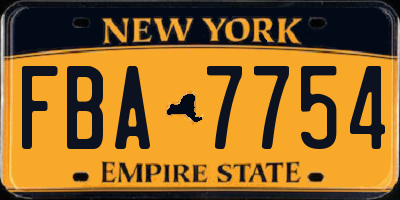 NY license plate FBA7754