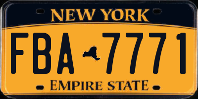 NY license plate FBA7771