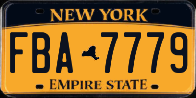 NY license plate FBA7779
