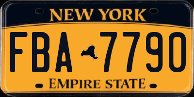 NY license plate FBA7790