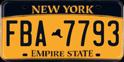 NY license plate FBA7793