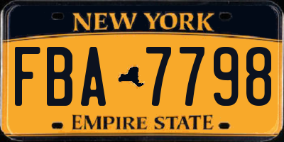 NY license plate FBA7798