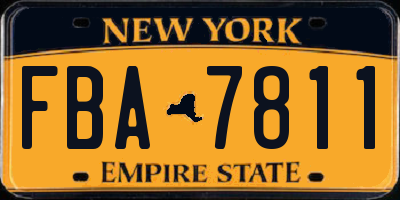 NY license plate FBA7811