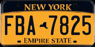 NY license plate FBA7825