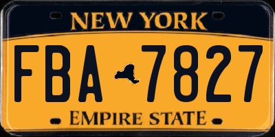 NY license plate FBA7827