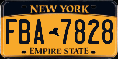 NY license plate FBA7828