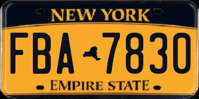 NY license plate FBA7830