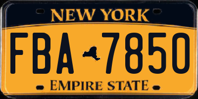NY license plate FBA7850