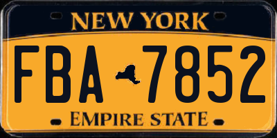 NY license plate FBA7852