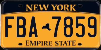 NY license plate FBA7859