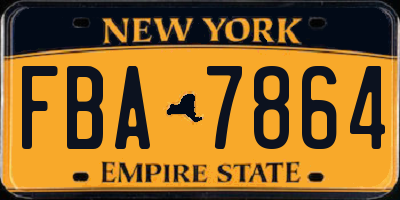 NY license plate FBA7864