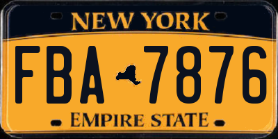 NY license plate FBA7876