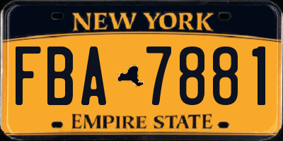 NY license plate FBA7881