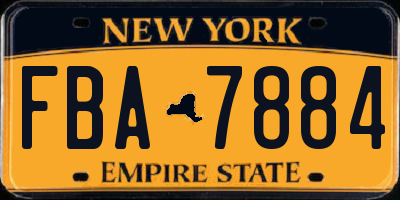 NY license plate FBA7884