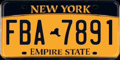 NY license plate FBA7891