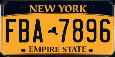 NY license plate FBA7896