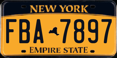 NY license plate FBA7897
