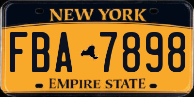 NY license plate FBA7898