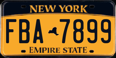 NY license plate FBA7899