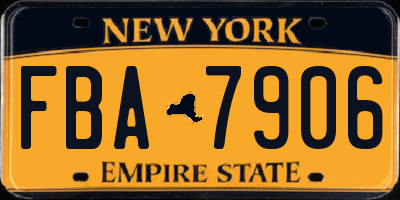 NY license plate FBA7906