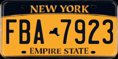 NY license plate FBA7923