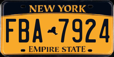 NY license plate FBA7924