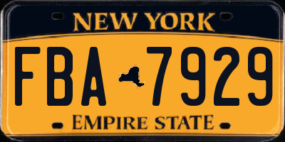 NY license plate FBA7929
