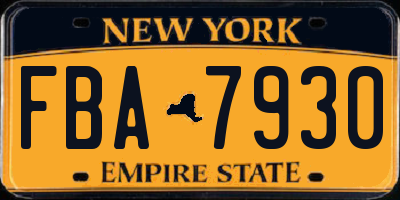 NY license plate FBA7930