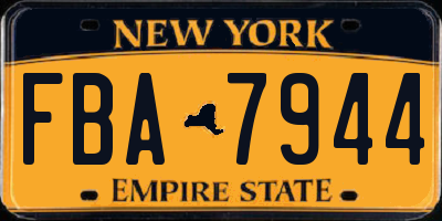 NY license plate FBA7944