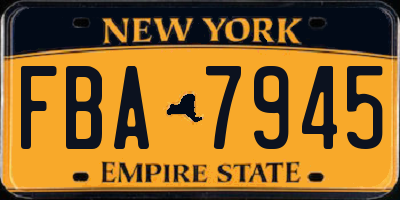 NY license plate FBA7945