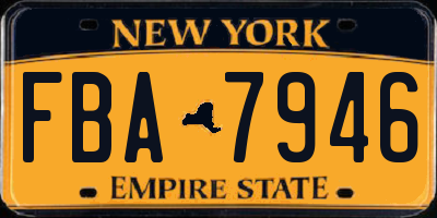 NY license plate FBA7946