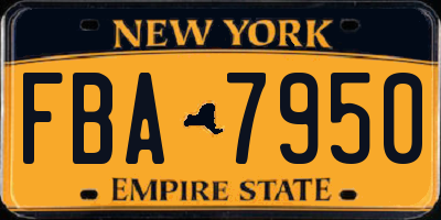 NY license plate FBA7950