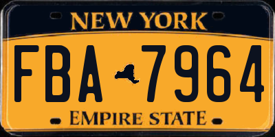 NY license plate FBA7964
