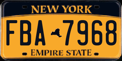 NY license plate FBA7968