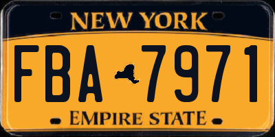 NY license plate FBA7971