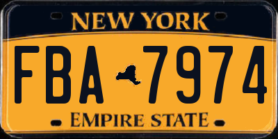 NY license plate FBA7974