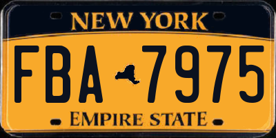 NY license plate FBA7975