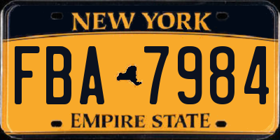 NY license plate FBA7984