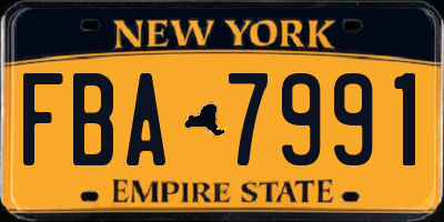 NY license plate FBA7991