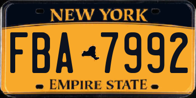 NY license plate FBA7992