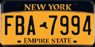 NY license plate FBA7994