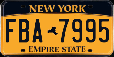 NY license plate FBA7995